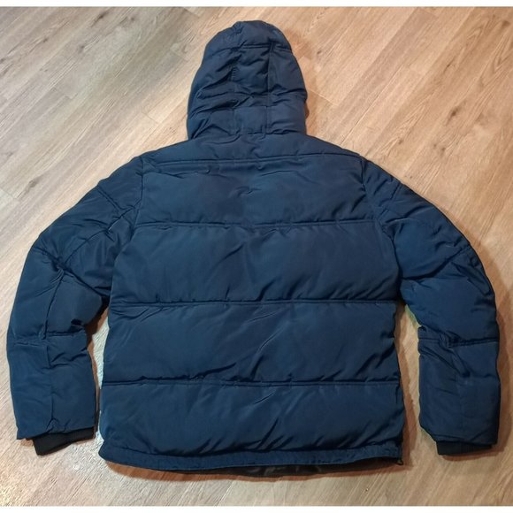 Lucky Brand Coat Mens Small Blue Davis Hooded Puffer Parka Navy Winter Jacket - Picture 16 of 16